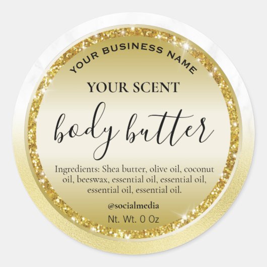 Classy Marmeren Folie Body Butter Labels (Voorkant)