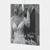 Classy Married & Merry Glass Ornament voor Kerstmi (Voorkant links)