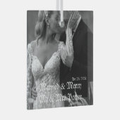 Classy Married & Merry Glass Ornament voor Kerstmi (Voorkant Rechts)