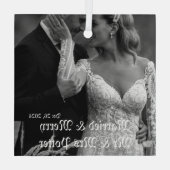 Classy Married & Merry Glass Ornament voor Kerstmi (Achterkant)