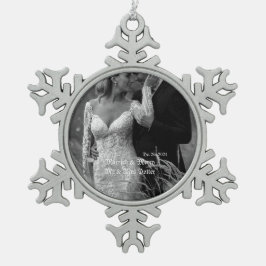 Classy Married & Merry Glass Ornament voor Kerstmi