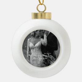 Classy Married & Merry Glass Ornament voor Kerstmi