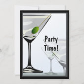Classy Martini Cocktails Party Invitation Kaart (Voorkant)