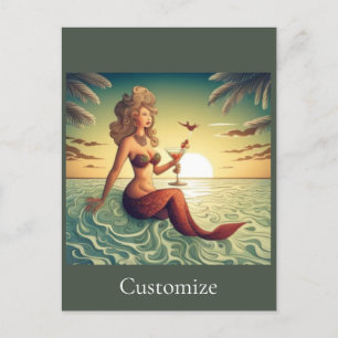 Classy Martini Zeemeermin Thunder_Cove Briefkaart