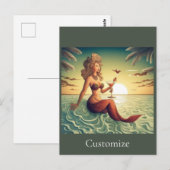 Classy Martini Zeemeermin Thunder_Cove Briefkaart (Voorkant / Achterkant)
