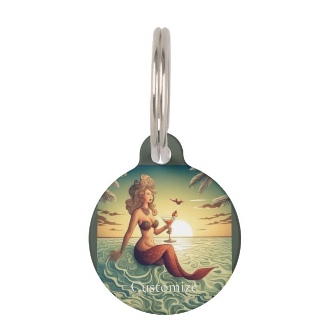 Classy Martini Zeemeermin Thunder_Cove Huisdierpenning (Voorkant)