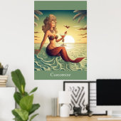 Classy Martini Zeemeermin Thunder_Cove Poster (Thuiskantoor)