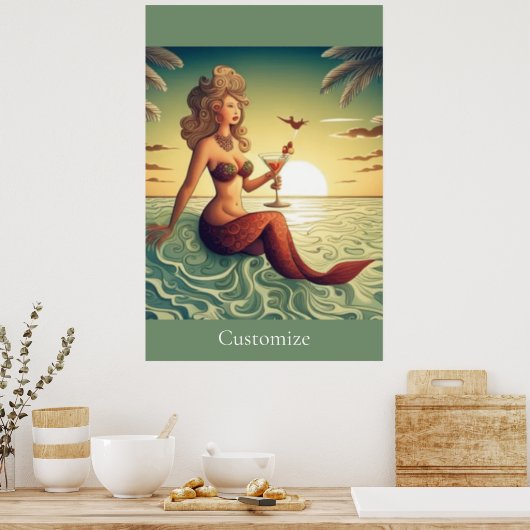 Classy Martini Zeemeermin Thunder_Cove Poster (Keuken)