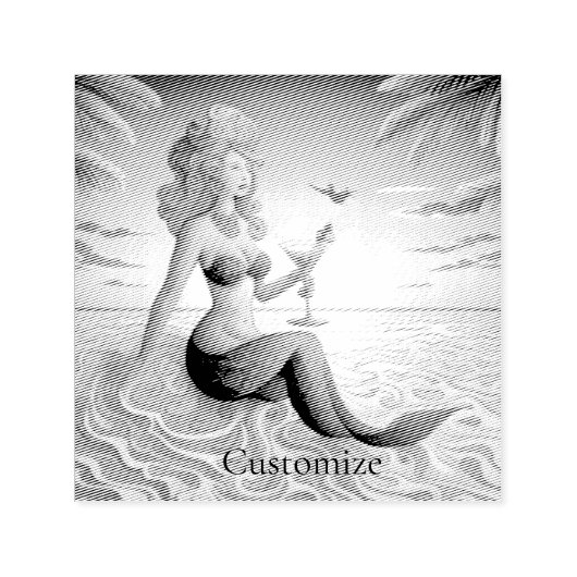 Classy Martini Zeemeermin Thunder_Cove Zelfinktende Stempel (Design)