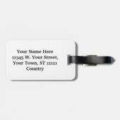 Classy Masculine Black White Damask Monogram Bagagelabel (Achterkant horizontaal)