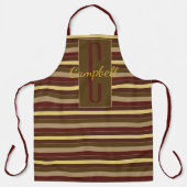 CLASSY MASCULINE BROWN GOLD RED STRIPEY MONOGRAM SCHORT (Voorkant)