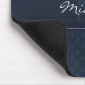 Classy Masculine Dark Blue Custom Monogram Muismat (Hoek)