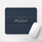 Classy Masculine Dark Blue Custom Monogram Muismat (Met muis)