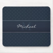 Classy Masculine Dark Blue Custom Monogram Muismat (Voorkant)