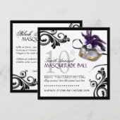Classy Masquerade Invitation Kaart (Voorkant / Achterkant)