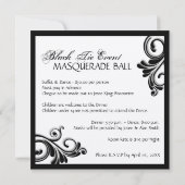 Classy Masquerade Invitation Kaart (Achterkant)