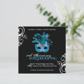 Classy Masquerade Invitation Kaart (Staand voorkant)