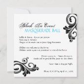 Classy Masquerade Invitation Kaart (Achterkant)