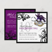 Classy Masquerade Invitation Kaart (Voorkant / Achterkant)