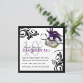 Classy Masquerade Invitation Kaart (Staand voorkant)