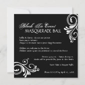 Classy Masquerade Invitation Kaart (Achterkant)