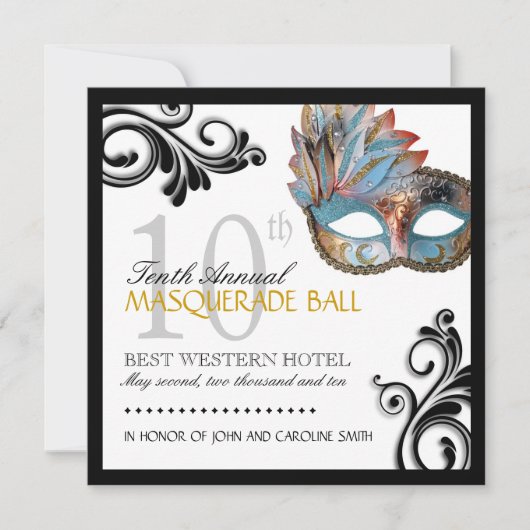 Classy Masquerade Invitation Kaart (Voorkant)