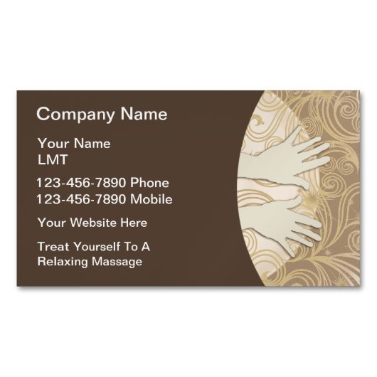 Classy Massage Handen Modern Magnetisch Visitekaartje (Voorkant)