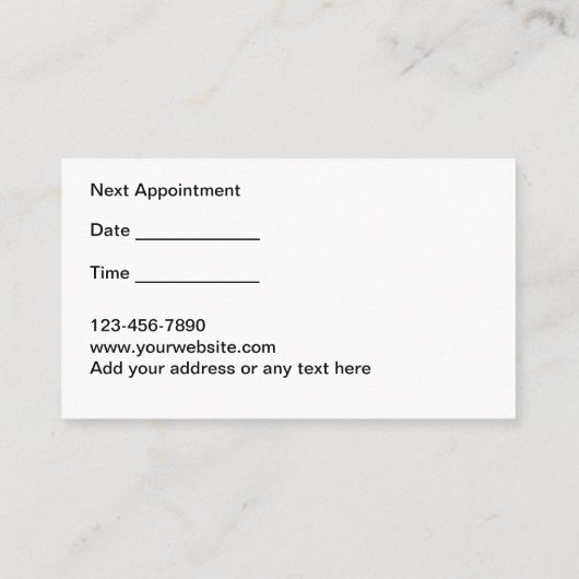 Classy Massage Therapeut Afspraakkaarten Afsprakenkaartje (Achterkant)