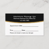 Classy Massage Therapist Spa Appointment Cards Afsprakenkaartje (Voorkant)