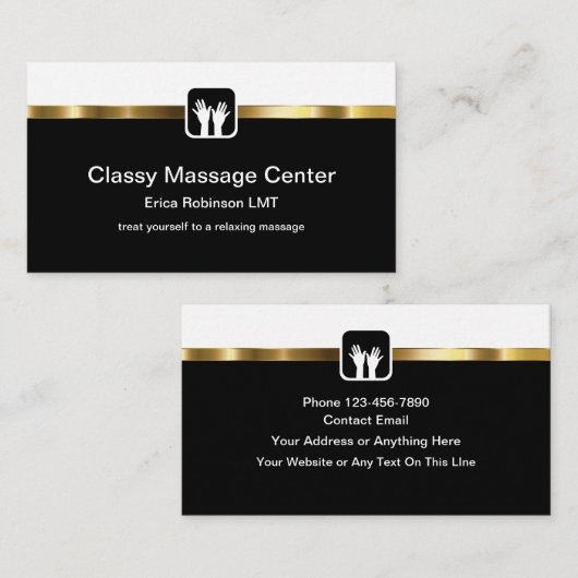 Classy Massage Therapy Upscale Visitekaartjes (Voorkant / Achterkant)