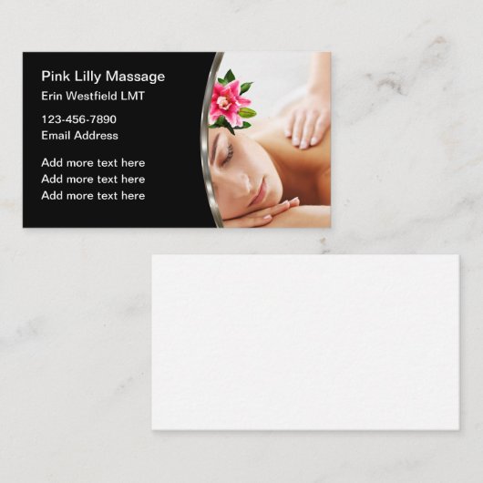 Classy Massagetherapie Visitekaartjes (Voorkant / Achterkant)