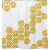 Classy Matte Gold en White Hexagons Geometric Douchegordijn (Voorkant)
