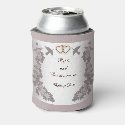 Classy Mauve Wedding Favor Blikjeskoeler (Blikje Achterkant)
