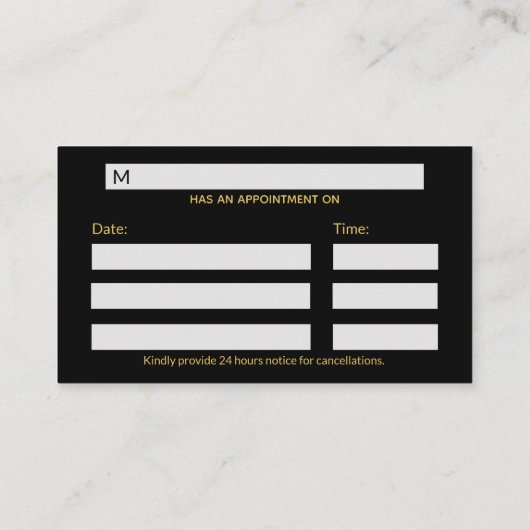 Classy Medical Bowl Snake Hygieia Gold Caduceus Afsprakenkaartje (Achterkant)