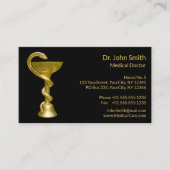 Classy Medical Bowl Snake Hygieia Gold Caduceus Afsprakenkaartje (Voorkant)