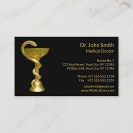 Classy Medical Bowl Snake Hygieia Gold Caduceus Afsprakenkaartje