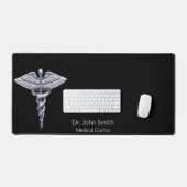 Classy Medical Caduceus Silver op Black Bureaumat (Keyboard & Muis)