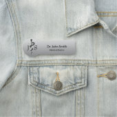 Classy Medical Elegant Noble Black White Asclepius Naamplaatje (In situ)