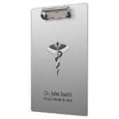 Classy Medical Elegant Noble Black White Caduceus Klembord (Links)