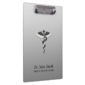 Classy Medical Elegant Noble Black White Caduceus Klembord (Rechts)