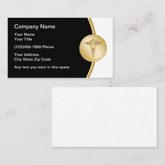 Classy Medical Emblem Visitekaartje (Voorkant / Achterkant)