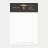 Classy Medical Gold Caduceus Black Post-it® notes (Voorkant)