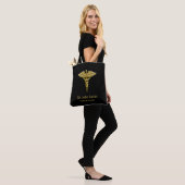 Classy Medical Gold Caduceus op zwart - Canvas tas (Op model)