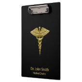 Classy Medical Gold Caduceus op zwart Klassy - Kle Klembord (Links)