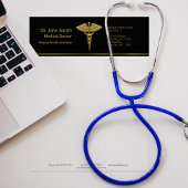 Classy Medical Gold Caduceus op zwart - Letterhead Persoonlijk Briefhoofd