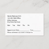 Classy Medical Kantoor Afspraakkaarten Visitekaartje (Achterkant)