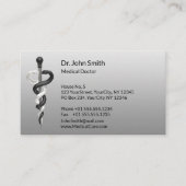Classy Medical Noble Elegant Black White Asclepius Afsprakenkaartje (Voorkant)
