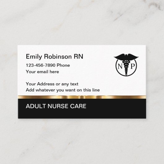 Classy Medical Nurse Practitioner Visitekaartje (Voorkant)