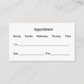 Classy Medical Patient Appointment Visitekaartjes (Achterkant)