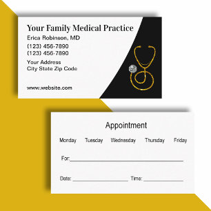 Classy Medical Patient Appointment Visitekaartjes